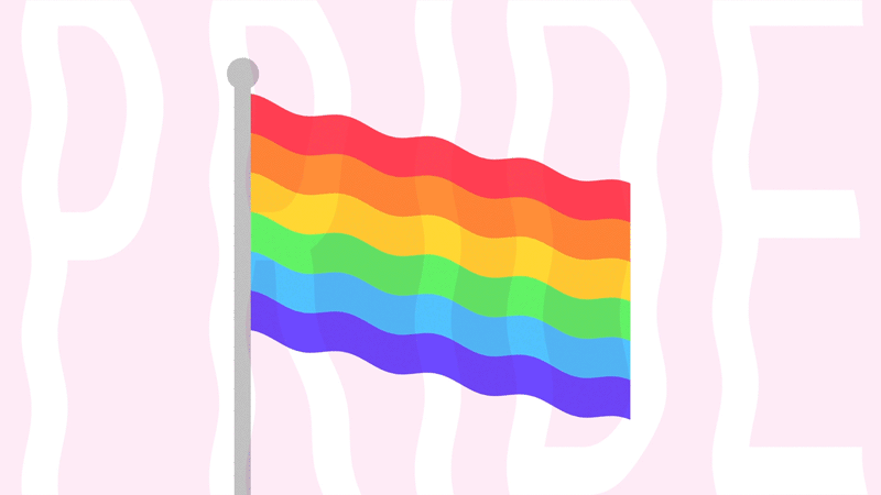 Gay pride flag wave animated gif pic